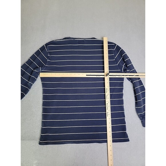 Ralph Lauren Thermal Shirt Mens 2XL Blue Stripe Cotton Preppy Stretch Dad Logo - Picture 7 of 10